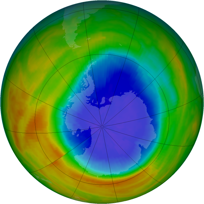Antarctic ozone map for 04 October 1986